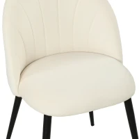 HOMCOM Lot de 2 chaises de salle à manger, chaises de cuisine rembourrées sans accoudoirs, pieds en acier, 52x55x79cm, crème(m-11)