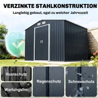 Outsunny tuinhuisje metaal houtskool grijs 277 x 195 x 192 cm(m-4)