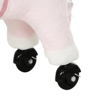 AIYAPLAY Cheval à Monter pour Enfant, Cheval à Roulettes en Peluche avec Effets Sonores, pour 1 à 3 Ans, Charge Max. 40kg, Rose(m-14)
