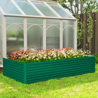 Outsunny Jardinière surélevée galvanisée rectangulaire pour l'extérieur - fond ouvert - 240 x 120 x 60cm, vert(m-10)