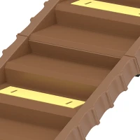PawHut Inklapbare hondenloopplank voor auto, hondentrap met 10 treden, antislip oppervlak, 154 x 40 cm, voor middelgrote honden tot 68 kg(m-10)