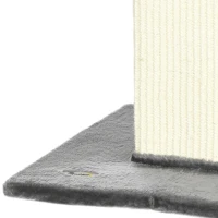 PawHut Krabpaal Kattenboom, inclusief speelbal, pluche, sisal, 41 cm x 41 cm x 81 cm, crème + grijs(m-12)