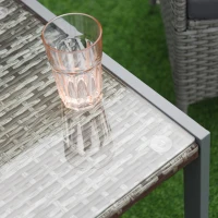 Outsunny Rattan End Table Side Coffee Desk Outdoor Patio Wicker Sofa Chat Garden Furniture(m-8)
