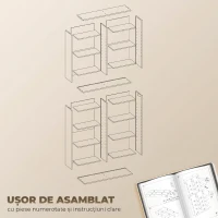 HOMCOM Raft pentru CD-uri cu 14 Rafturi Reglabile, Capacitate de 640 CD-uri/360 DVD-uri, 78.5x24x175 cm, Negru(m-7)
