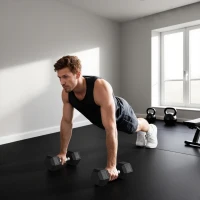 HOMCOM Mancuerna Hexagonal 20 kg de Hierro Fundido Pesas de Metal Recubiertas de Goma para Entrenamiento en Casa Gimnasio Negro(m-8)