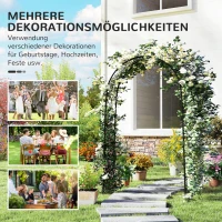 Outsunny Rogenboog Tuinboog Poortboog, Vintage design, 125 x 37 x 230 cm, Zwart(m-6)