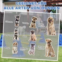 PawHut Agility Set Hunde 3-teiliges Agility-Ausrüstung für Hundetraining Steckhürdenset mit 6 Kegel 3 Hürden Tragetasche(m-8)