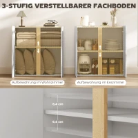 HOMCOM Kast, Sideboard met Soft-Close-deuren, Verstelbare Plank, voor Woonkamer, Keuken, Eetkamer, Wit(m-6)