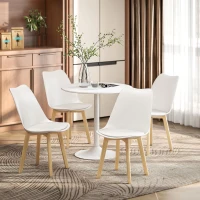 HOMCOM Five-Piece Modern Dining Set - White(m-10)