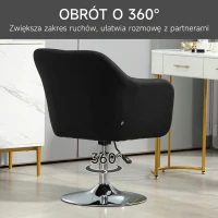 HOMCOM Krzesło obrotowe, regulowany fotel biurowy, lenopodobny poliester, metal, 60 x 60 x 79-91 cm, Szary(m-5)