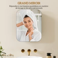 HOMCOM Armoire Murale Salle de Bain avec Miroir, 40 x 10 x 51 cm, avec Porte Miroir à Fermeture Douce et Étagères Réglables, Noir(m-6)