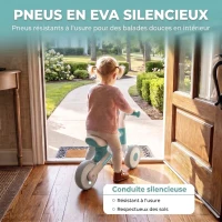 AIYAPLAY Draisienne Bébé 1-2 Ans Pliable, Siège Réglable, Direction Limitée à 135°, Pneus EVA Silencieux, 52x23x36,5cm, Bleu(m-6)