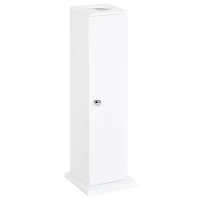 HOMCOM Mueble de Baño Estrecho con Orificio para Papel Higiénico y Estantes Estilo Moderno 19,5x19,5x65 cm Blanco(m-1)