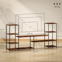 HOMCOM TV Unit for TVs up to 55 Inches, Industrial TV Stand with Storage Shelves, Entertainment Centre for Living Room, Bedroom(m-3)