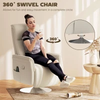 HOMCOM 10-Point Massage Recliner Armchair - Cream(m-4)