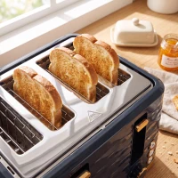 HOMCOM Toaster, Toaster 4 Slice with 7 Browning Levels, High Lift, Reheat/Defrost/Cancel, Dark Blue(m-10)