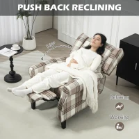 HOMCOM 160° Reclining Armchair, with Footrest - Brown(m-4)