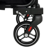 PawHut 2-In-1 Pet Bike Trailer Dog Stroller Pushchair with Universal Wheel Reflector Flag Grey(m-12)