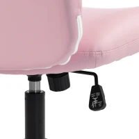 HOMCOM extra nail tech rolling retro fabric cute teenager arms hairdresser on chairs desks spinny comfortable beauty(m-11)