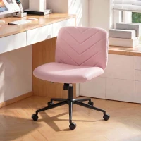HOMCOM extra nail tech rolling retro fabric cute teenager arms hairdresser on chairs desks spinny comfortable beauty(m-2)