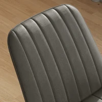 HOMCOM Faux Leather Upholstered Kitchen Chairs, Modern Dining Chairs Set of 2 with Metal Legs for Dining Room, Grey(m-10)