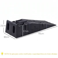 DURHAND Juego de 2 Rampas Portátiles de Plástico Carga 3 Toneladas para Coches Estándares Furgonetas Pequeñas 91x30x21 cm Negro(m-3)