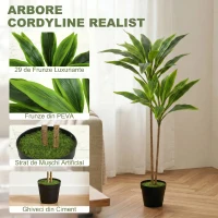HOMCOM Arbori Decorativi Artificiali Mari pentru Birouri, Intrări, Interior, Plante Decorative False, Verde(m-4)