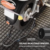 HOMCOM Cavalletto Posteriore per Moto con Tappetino Antiscivolo, Cavalletto Moto Adattatori Regolabili, 200 kg, per Pneumatici da 18", 17" e 10"(m-6)