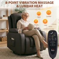 HOMCOM PU Leather Recliner Chair, Recliner Armchair with Extended Footrest, Cup Holders and Side Pockets, Dark Brown(m-4)