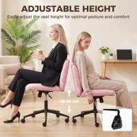HOMCOM extra nail tech rolling retro fabric cute teenager arms hairdresser on chairs desks spinny comfortable beauty(m-7)