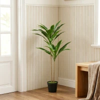 HOMCOM Arbori Decorativi Artificiali Mari pentru Birouri, Intrări, Interior, Plante Decorative False, Verde(m-2)