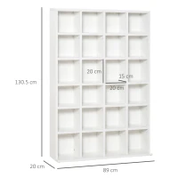 HOMCOM CD Storage Unit with Adjustable Shelves, 89 x 130.5 cm, White(m-3)