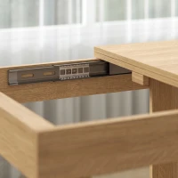 HOMCOM Folding Dining Table Under-Table Storage Extendable Kitchen Table Steel Rail Oak Effect(m-11)