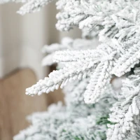 HOMCOM Sapin de Noël Artificiel 180 cm Arbre de Noël Lumineux Enneigé, Branches Articulées, Lumière 350 LEDs, Vert et Blanc(m-14)