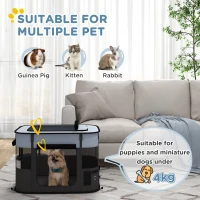 PawHut Foldable Dog Pen with Storage Bag for Indoor/Outdoor Use, Portable Pet playpen, with Ground Stakes - Grey(m-4)