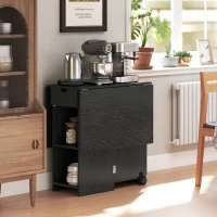 HOMCOM Table à Manger Pliante, Table de Cuisine Extensible pour 2 à 4 Personnes, 2 Abattants, 120 x 72 x 75 cm, Noir(m-8)