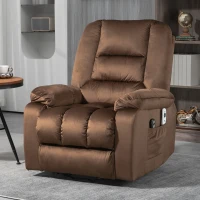 HOMCOM Leathaire Eight Massage Point Armchair, with Heat and Reclining Back - Brown(m-10)