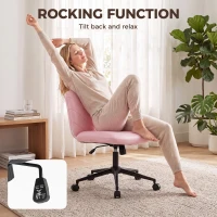 HOMCOM extra nail tech rolling retro fabric cute teenager arms hairdresser on chairs desks spinny comfortable beauty(m-6)