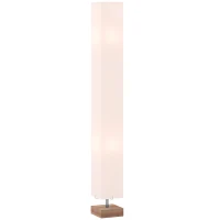 HOMCOM Floor Lamp, 120cm Standing Lamp with Linen Lampshade, Standard Light with Pine Wood Base for Living Room, Bedroom (Bulbs Not Included)(m-1)