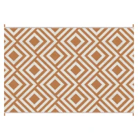 Outsunny Reversible Outdoor Rug, Plastic Straw Mat w/ Carry Bag Ground Stakes for Garden RV Picnic Beach Camping 182x274cm Brown(m-1)