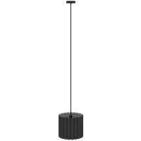 HOMCOM Linen Pendant Light, Bedside Ceiling Lamps with E27 Bulb, Modern Hanging Lights for Living Room, Bedroom, Kitchen, Hallway, Black(m-11)
