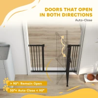 PawHut Adjustable Safety Gate w/ Two Extensions, Four Adjustable Screws, Black(m-5)