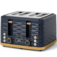 HOMCOM Toaster, Toaster 4 Slice with 7 Browning Levels, High Lift, Reheat/Defrost/Cancel, Dark Blue(m-1)