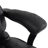 HOMCOM Executive Office Chair, Leathaire Big and Tall Office Chair 180 kg with Wide Seat, Reclining, Lumbar Support, Black(m-12)