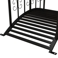 Outsunny 1.2M Metal Decorative Scrollwork Arch Garden Bridge, Black(m-9)