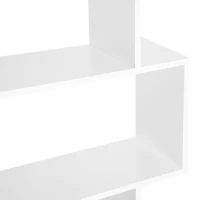 HOMCOM Estantería para Libros Moderna Librería con 6 Estantes para Comedor Salón Estudio 80x23x192 cm Blanco(m-8)