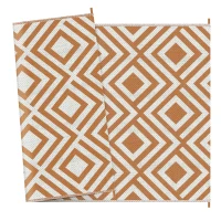 Outsunny Reversible Outdoor Rug, Plastic Straw Mat w/ Carry Bag Ground Stakes for Garden RV Picnic Beach Camping 182x274cm Brown(m-9)