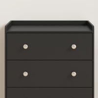 HOMCOM 4 Drawer Chest of Drawers, Modern Dresser for Bedroom, Storage Cabinet for Living Room Entryway, Black Wood Effect(m-8)