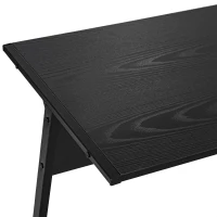 HOMCOM Mesa de Computadora en Forma de L Escritorio para Estudio Oficina Minimalista Moderno con Gran Espacio 112,5x152x74 cm Negro(m-8)