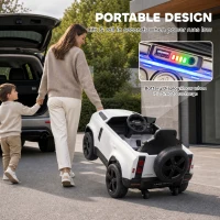AIYAPLAY Land Rover Licensed 12V Kids Ride on Car with Remote, Suspension, Slow Start, 3 Speeds, Lights, Music, Horn, White(m-6)